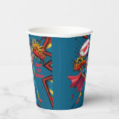 Custom Vibrant Superhero Karikatur 10. Geburtstag Pappbecher (Rechts)