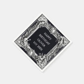 Custom Victorian Scroll Frame Napkin – black Serviette (Ecke)