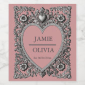 Custom Victorian Scroll Frame – wedding Weinetikett (Einzelnes Label)