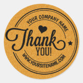 Custom Vielen Dank Abzeichen, Gold Glitzer Runder Aufkleber (Vorderseite)