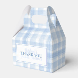 Custom Vielen Dank Blue Gingham Watercolor Favor B Geschenkschachtel