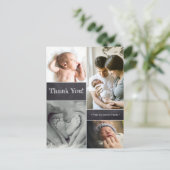 Custom Vielen Dank Chalkboard Foto Collage Baby Postkarte (Stehend Vorderseite)