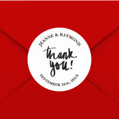 Custom Vielen Dank Chic Calligrafy Gastgeschenk Ho Runder Aufkleber