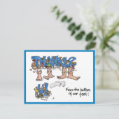 Custom Vielen Dank Feet Postkarte (Stehend Vorderseite)