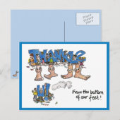 Custom Vielen Dank Feet Postkarte (Vorne/Hinten)