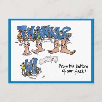 Custom Vielen Dank Feet Postkarte