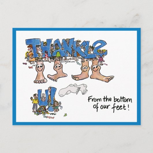 Custom Vielen Dank Feet Postkarte (Vorderseite)