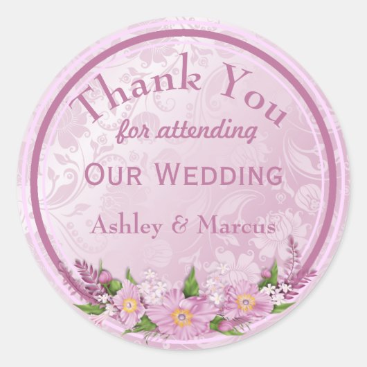 Custom Vielen Dank für den klassischen Round Stick Runder Aufkleber (Vorderseite)