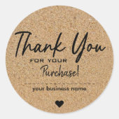 Custom Vielen Dank für Ihre Bestellung mit schwarz Runder Aufkleber (Vorderseite)