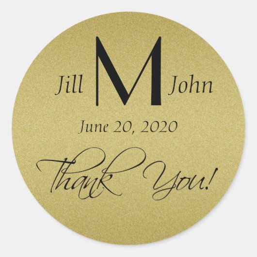 Custom Vielen Dank Gastgeschenk Hochzeit Stickers (Vorderseite)