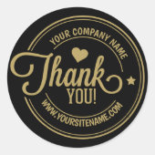 Custom Vielen Dank, Gold Abzeichen, Runder Aufkleber (Vorderseite)