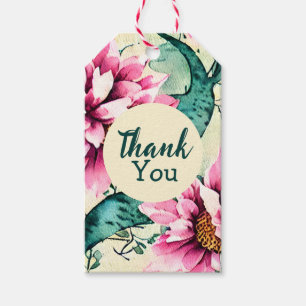 Custom Vielen Dank Künstlerische Aquarell-Blume Vi Geschenkanhänger