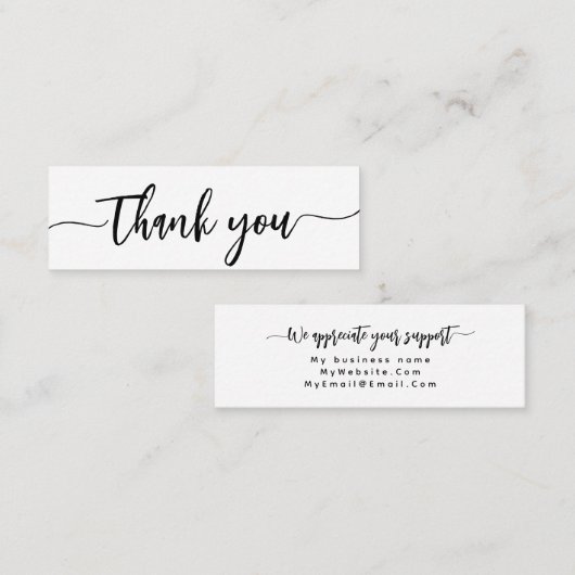 Custom Vielen Dank Minimalistisch Modernes, elegan Mini Visitenkarte (Vorne/Hinten)