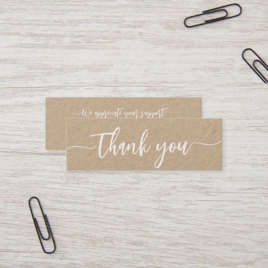 Custom Vielen Dank Minimalistisch Modernes, elegan Mini Visitenkarte (Vorderseite/Rückseite Beispiel)