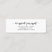 Custom Vielen Dank Minimalistisch Modernes, elegan Mini Visitenkarte (Rückseite)