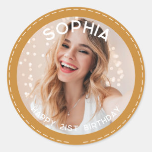 Custom Vielen Dank Niedlich Modernes 21. Geburtsta Runder Aufkleber