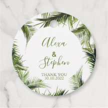 Custom Vielen Dank Palm Blätter Tropical Wedding