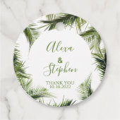 Custom Vielen Dank Palm Blätter Tropical Wedding Geschenkanhänger (Vorderseite)