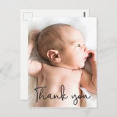 Custom Vielen Dank Script Baby Foto Postkarte (Vorne/Hinten)