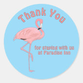 Custom Vielen Dank Tropical Beach Thema Runder Aufkleber (Vorderseite)