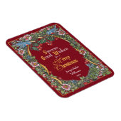 Custom Viktorianisch Christmas Floral Bird Burgund Magnet (Rechte Seite)