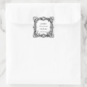 Custom Viktorianisch Scroll Frame Napkin - Hochzei Quadratischer Aufkleber (Tasche)