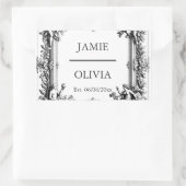 Custom Viktorianisch Scroll Frame Napkin - Hochzei Rechteckiger Aufkleber (Tasche)