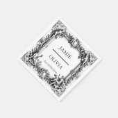 Custom Viktorianisch Scroll Frame Napkin - Hochzei Serviette (Ecke)