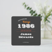 Custom Vintag 1986 40. Limited Edition Geburtstag Einladung (Stehend Vorderseite)