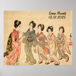 Custom Vintag Ästhetik Japan Kimono Wall Art Poster