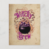 Custom Vintag Beängstigend Cauldron Brew Halloween Postkarte (Vorderseite)