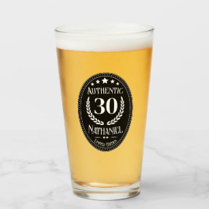 Custom Vintag Black Authentic 30. Geburtstag Glas