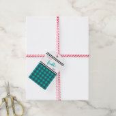 Custom Vintag Blue Buffalo Karo Kariert Urlaub Geschenkanhänger (Mit Garn)