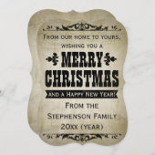 Custom Vintag Country Weihnachtskarte Feiertagskarte (Vorne/Hinten)