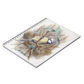 Custom Vintag Eurasian Blue Bird Note Book Notizblock (Linke Seite)