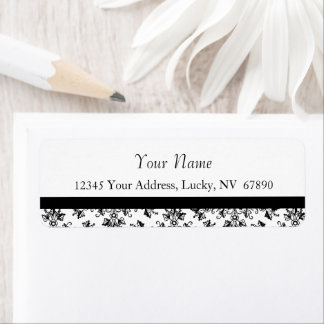 Custom Vintag Floral Damask Rücksendeadressen-Aufk