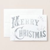 Custom Vintag Frohe Weihnachten mit Holly Blätter Folienkarte (Vorderseite mit Umschlag)
