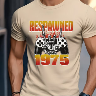 Custom Vintag Gamer Respawned 1975 50. Geburtstag T-Shirt