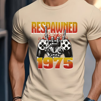 Custom Vintag Gamer Respawned 1975 50. Geburtstag T-Shirt