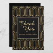 Custom Vintag Gatsby Wedding Dankeskarte (Vorne/Hinten)