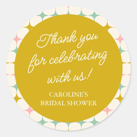Custom Vintag Geometric Pastell Vielen Dank Runder Aufkleber (Vorderseite)