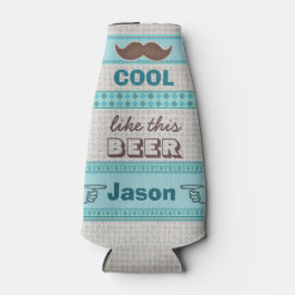 Custom Vintag Hipster Mustache Flasche Cooler Flaschenkühler