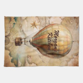 Custom Vintag Hot Air Ballon | Antiquitätenreise Geschirrtuch (Horizontal)