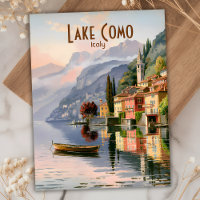 Custom Vintag Lake Como Italien Wasserfarbenreise