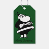 Custom Vintag Laughing Santa Green Geschenkanhänger (Vorderseite)