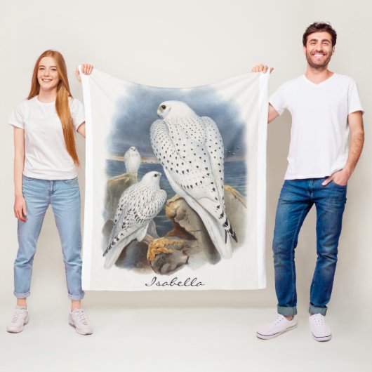 Custom Vintag Panting Greenland Falcon John Gould Fleecedecke (Beispiel)
