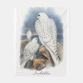 Custom Vintag Panting Greenland Falcon John Gould Fleecedecke (Vorderseite)