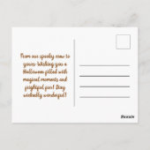 Custom Vintag Pumpkin Black Hat Halloween Hexe Postkarte (Rückseite)