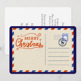 Custom Vintag Retro North Pole Weihnachtsgrüße Feiertagskarte