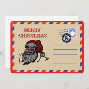 Custom Vintag Retro Santa Red Weihnachtsgrüße Feiertagskarte